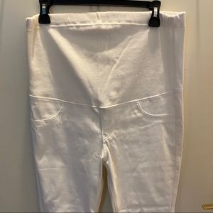 White maternity jeans